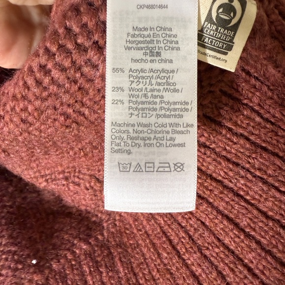 NWT MADEWELL ashmont cable cardigan sweater XS Brown Pink - Picture 4 of 5